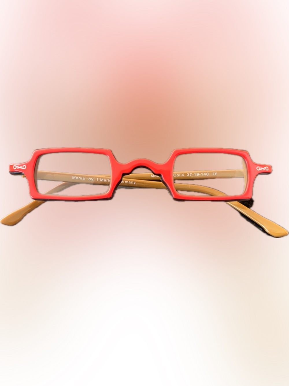 Vintage Menia by I-Marker Germany 4281 Orange Brown & Tan Square Glasses Frames